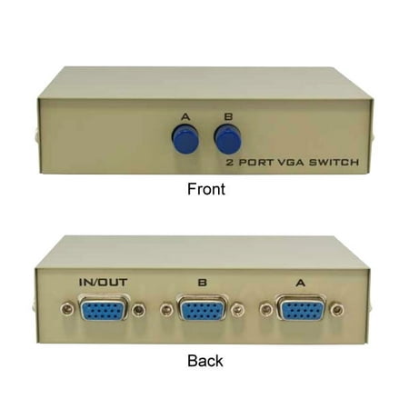 Kentek VGA HD15 2 Way Manual Data Switch Box Push Button Style 15 Pin Female I/O AB Port for PC MAC to Video Display (Best Way To Masturbate Female)