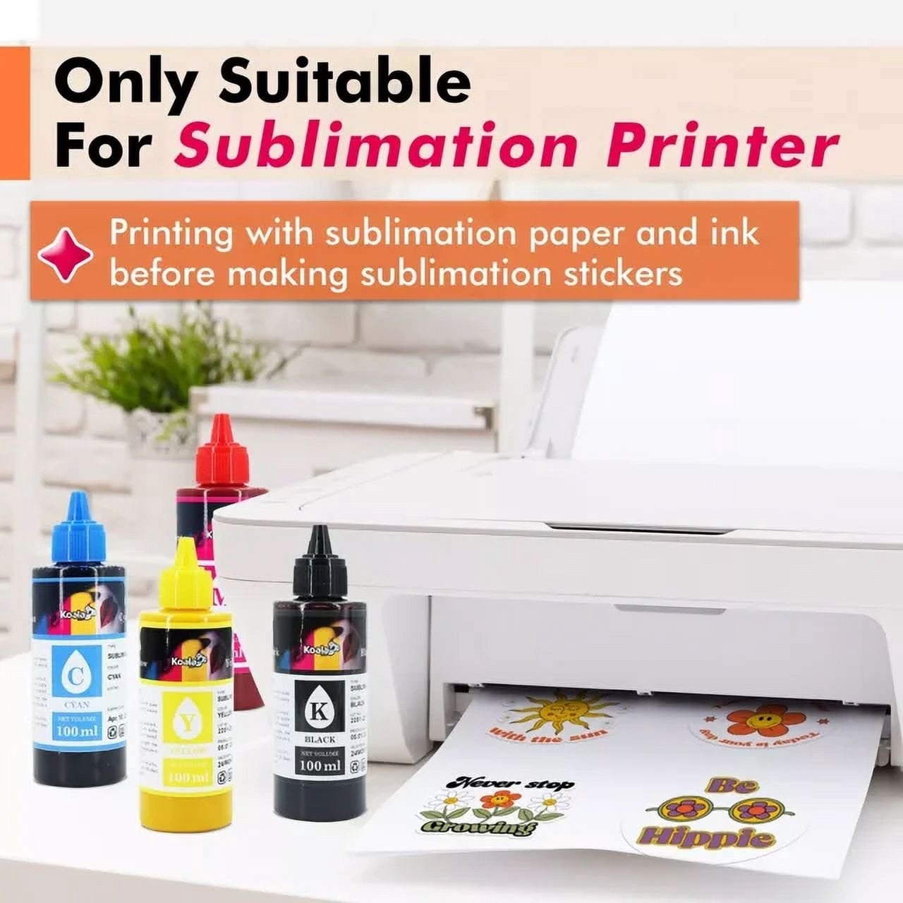 Koala Sublimation Sticker Paper,  Matte White, Bulk 75 Sheets, 8.5x11 , Waterproof, Non-printable Vinyl Sticker Paper for Sublimation Heat Transfer