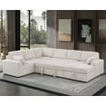 thumbnail image 2 of Hybition Fabric U-Shape Sofa Modern Pull out Sofa bed  & Storage Space-Beige, 2 of 7