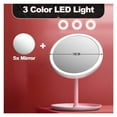 thumbnail image 2 of Makeup Mirror With 3 Color LED Light Desktop LED Makeup Mirror Lamp USB With Storage Table Cosmetic Mirror Rotating Makeup ,Widely Use, 2 of 6