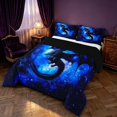 thumbnail image 2 of Manfei Gothic Dragon Animals Queen Comforter Set,Vintage Cloud Stars Comforter Sets Queen,Navy Blue,Black Reversible,3-Piece,1 Comforter and 2 Pillowcases, 2 of 7