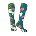 thumbnail image 2 of Knee High Socks for Men and Women, Cartoon Bacon Omelette Print Althletic Compression Socks, Support Long Tube Socks for Outdoor Sport, Calf Socks, High Stockings for Women Men, 2 of 7
