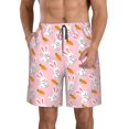 thumbnail image 1 of Honeii Rabbit And Carrot Print Men's Casual Shorts with Drawstring,Swim Trunks Quick Dry Beach Shorts-Large, 1 of 6