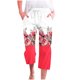 thumbnail image 1 of Pantalones Casuales de Mujer de Impresión Floral Cintura Elástica Suelta, Pantalones de Pierna Ancha Recta con Bolsillos, 1 of 5