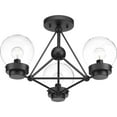 thumbnail image 4 of Progress Lighting Spatial Collection, 3-Light Semi-Flush Convertible Fixture, Matte Black, Clear Globe Shades, 4 of 5
