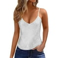thumbnail image 4 of Vest Tops for Women Sparkling Carnival Camisole Commute Sleeveless Sequin Womens Shirts Blouses,Silver,S, 4 of 5