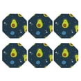 thumbnail image 2 of Bingfone Vintage Avocado In Space Leather Drinks Coasters With Set Of 6,Suitable For Home Kitchen,Coffee Cup Coasters Home Gift, 2 of 9