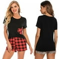 thumbnail image 4 of Ladies Shorty Pyjamas Women's Ultra Soft Plaid Shorts Pajamas Set Short Sleeve Pajamas Pajamas S-XXL, 4 of 7
