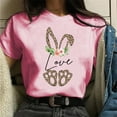 thumbnail image 1 of Hauts d'Été Grande Taille pour Femmes Col Rond Imprimé Jour de Pâques Décontracté Manches Courtes T-shirt Col en V Femmes en Solde, 1 of 4