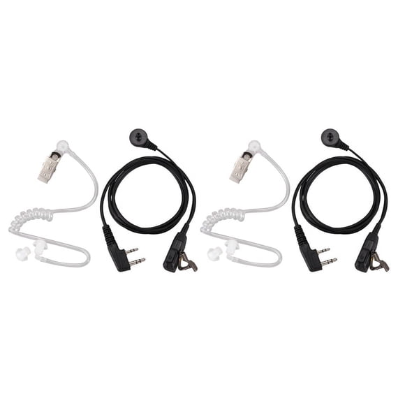 2X 2 Broches PTT Micro Casque Tube Acoustique Dissimulé Oreillette Intra-Auriculaire pour UV-5R -888S CB Radio Accessoires