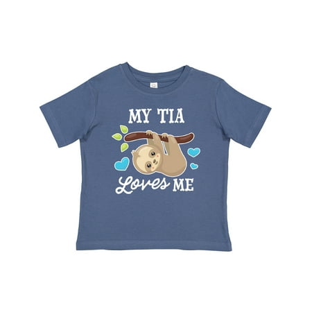 

Inktastic My Tia Loves Me with Sloth and Hearts Gift Baby Boy or Baby Girl T-Shirt