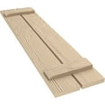 thumbnail image 6 of Ekena Millwork 11 1/2"W x 36"H Rustic Two Board Spaced Board-n-Batten Sandblasted Faux Wood Shutters (Per Pair), Primed Tan, 6 of 11