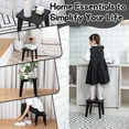 thumbnail image 5 of Bamboo Step Stool for Kids and Adults, Natural Material, Sturdy and Versatile Short Foot Stool for Bathroom, Kitchen, Bedroom, Compact 10-inch Small Wood Stool, Plant Stand (Black), 5 of 6