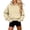 Khaki, variant on Cropped Hoodies for Women Long Sleeve Cinched hem Casual Drawstring Sweatshirt Fall Pullover Tops