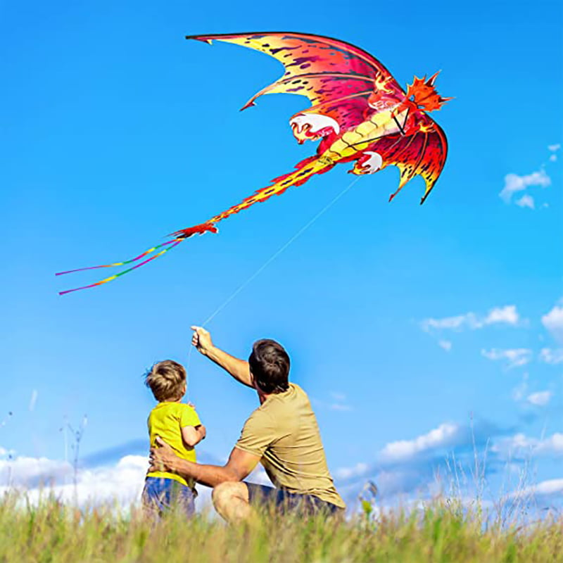 Dragon Kite 3D Pterosaur Single Line With Tail Outdoor Sports Adults Kids Toy W7 