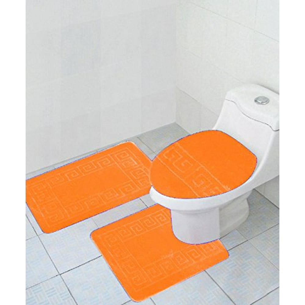 3 Piece Bath Rug Set Pattern Bathroom Rug (20"x32")/large Contour Mat