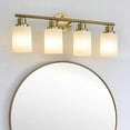 thumbnail image 6 of Modern 4-Light Gold Vanity Light with Frosted Glass Shade for Bathroom Hallway Lighting or Mirror Lamp, 6 of 6