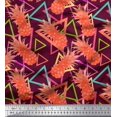 thumbnail image 1 of Soimoi Poly Georgette Fabric Triangle & Pine Fruits Print Fabric by The Yard 42 Inch Wide, 1 of 5