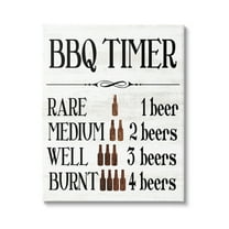 Stupell Industries BBQ Timer Funny Beer Food & Beverage Painting Gallery Wrapped Canvas Art Print Wall Art, 16 x 20