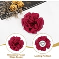 thumbnail image 3 of Silk Satin Flower Brooch Pin, Large Peony Floral Lapel Pin, 3 of 5