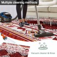 thumbnail image 5 of Red Boho Outdoor Rug for Patio/Deck/Porch, Non-Slip Large Area Rug 5 x 7 Ft, Southwestern Aztec Palm Tree Animals Patterned Indoor Outdoor Rugs Washable Area Rugs, Camping Rug Carpet Runner, 5 of 8