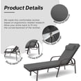 thumbnail image 6 of ALAULM Patio Chaise Lounge Sets Outdoor Armchair Recliner Rattan Adjustable Back 3 Pieces Cushioned Patio Folding Chaise Lounge with Folding Table, 6 of 8