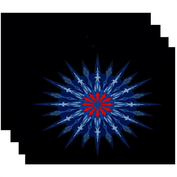 Simply Daisy 18" x 14" Sea Wheel Geometric Print Placemats, Set of 4