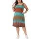 thumbnail image 1 of Vestidos de verano sin mangas de tie dye de talla grande Agnes Orinda para mujeres, vestido casual suelto tipo camiseta de playa 1X azul marrón, 1 of 6