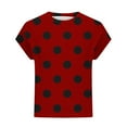 thumbnail image 4 of ALLLIST Womens Spring Tops Red Polka Dot Sleeveless Crew Neck Casual Tank Tops Womens Tank Tops L, 4 of 5