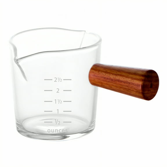 ACDANC Glass Measuring Cup,Thickened Heat-Resistant Glass Espresso Shot Glass,Dual Water Outlet Measuring Cups Glass