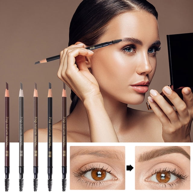 Dvkptbk Crayon à Sourcils Naturel Crayon à Sourcils à Double Extrémité Crayon à Sourcils en Forme de Couteau Résistant à la Sueur Longue Tenue et Non Décolorant