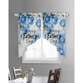 thumbnail image 3 of Happy Father's Day Swag Valances for Windows, Blue Spring Garden Floral Rod Pocket Sheer Valances for Small Windows, Swag Toppers Light Filtering for Kitchen Living Room 2 Panels 36''x36'', 3 of 6