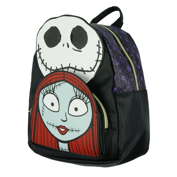 The Nightmare Before Christmas Jack Skellington and Sally Mini Backpack Purse 10"