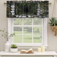 thumbnail image 3 of 2 Pack Valances for Windows, 3D Optical Illusion Window Valances for Living Room/Bedroom/Bathroom, Visual Trap Looks Like Holes Teal Grey Light Filtering Kitchen Curtain Valance 60"W x18" L, 3 of 9