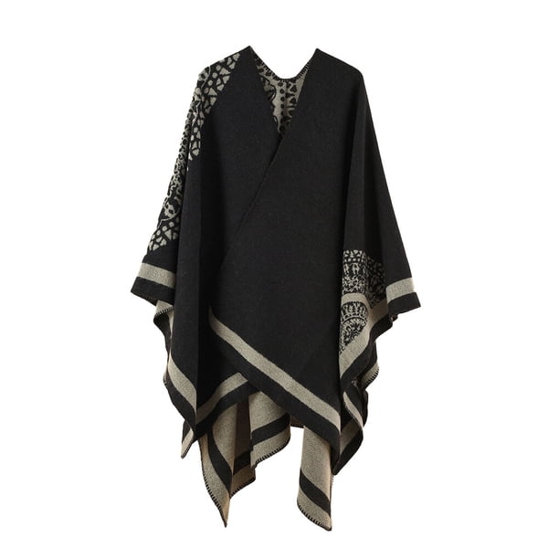 Sonducket Poncho grueso de invierno, capa portátil para mantener el calor, chal cálido, accesorio de vestir para viajes de trabajo diarios Abrigos y chamarras Caqui