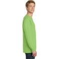 thumbnail image 3 of Port & Co Adult Male Men Plain Long Sleeves T-Shirt Limeade X-Large, 3 of 6