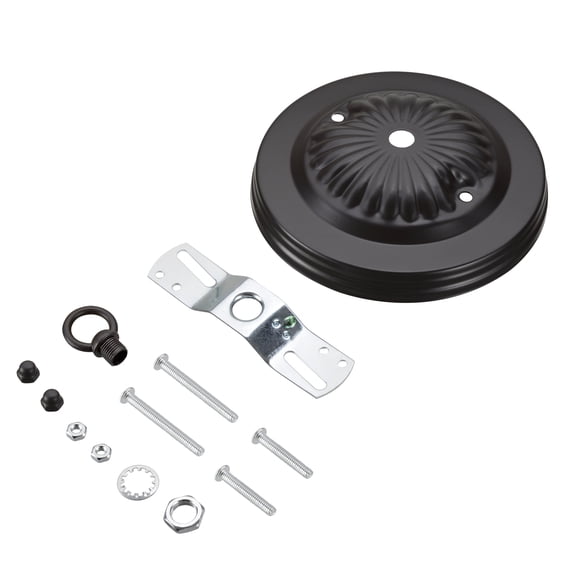 Aspen Creative 21513-11 Traditional Fixture Canopy Kit, 5" Diameter with Loop, 7/16" Center Hole, Oil Rubbed Bronze, 1 Sets/Pack