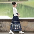 thumbnail image 5 of Otqutp Girls Chinese Traditional Skirts Shirt Set Embroidery Buckle Collar 𝗧ang Suit for Kids Retro Elegant New Year Clothes, 5 of 6