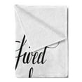 thumbnail image 2 of Saying Soft Flannel Fleece Throw Blanket, Modern Brush Calligraphy Hand Written Style Words Monochrome Inscription, Cozy Plush for Indoor and Outdoor Use, 60" x 80", Black and White, by Ambesonne, 2 of 5