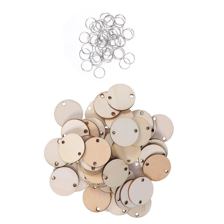 Round Wooden Hoops With Holes Round Wooden Discs For Crafts - Temu