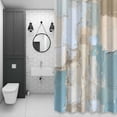 thumbnail image 4 of Abstract Color Block Shower Curtain for Bathroom Decor, Blue Geometric Oil Painting Art Waterproof Fabric Shower Curtain, 36"x78" Set with 12 Hooks, 4 of 9