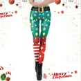 thumbnail image 2 of Fiaer Christmas Leggings for Women High Waisted Xmas Slim Fit Pants Stretchy Trendy Comfy Funny Graphic Tights Trousers Green3 XL, 2 of 6