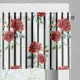thumbnail image 3 of Ambesonne Watercolor Valance Pack of 2, Valentines Day Rose, 54"X12", Ruby Reseda Green Black, 3 of 5