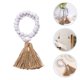 thumbnail image 2 of Guirnalda rústica de cuentas de madera con borlas, estilo bohemio, para decoración del hogar, para colgar en la pared, para mesa, repisa, con cuentas de madera natural, 2 of 7