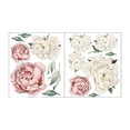 thumbnail image 1 of Vinilos decorativos de pared con flores para salón: pegatina de peonía para decoración de paredes Rosa oscuro, 1 of 7