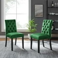 thumbnail image 2 of Side Dining Chair, Set of 2, Green, Velvet, Modern Contemporary, Kitchen Room Cafe Bistro Restaurant Hospitality, 2 of 9