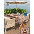 thumbnail image 4 of Outdoor Tablecloth with Umbrella Hole and Zipper, Christmas Gnomes Rectangle Table Cloth 60x120 Inch Waterproof Tablecloth, Winter Xmas Gifts Snowflake Wooden Picnic Table Cover for Patio Camping, 4 of 7