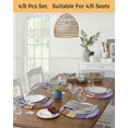 thumbnail image 5 of 13 Inch Round Placemats Set of 4, Farmhouse Purple Brown Non Slip Heat Insulation PP Table Mats, Vintage Wooden Striped Washable Place Mats for Kitchen Dining Party Table Decor, 5 of 7