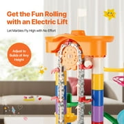 KFFKFF Marble Run Set, 230 Pieces Including Motorized Lift, Accompanied by 15 Plastic Marbles, Ingenious Maze Construction Brain Teaser, Enlightening Racing Track STEM Plaything