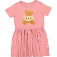 thumbnail image 3 of Inktastic Vintage Teddy Bear in Sweater with Christmas Trees Girls Toddler Dress, 3 of 5